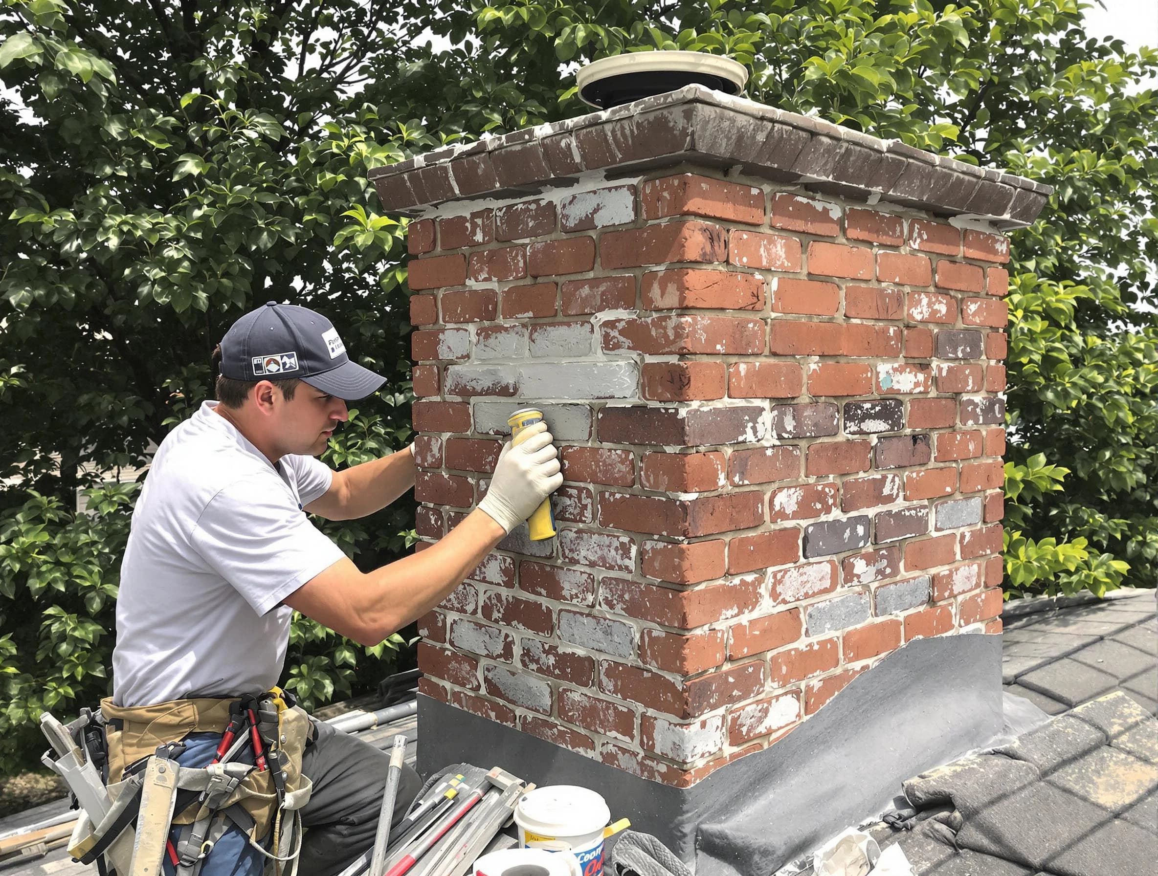 West Windsor Chimney Sweep restoring an aging chimney in West Windsor, NJ