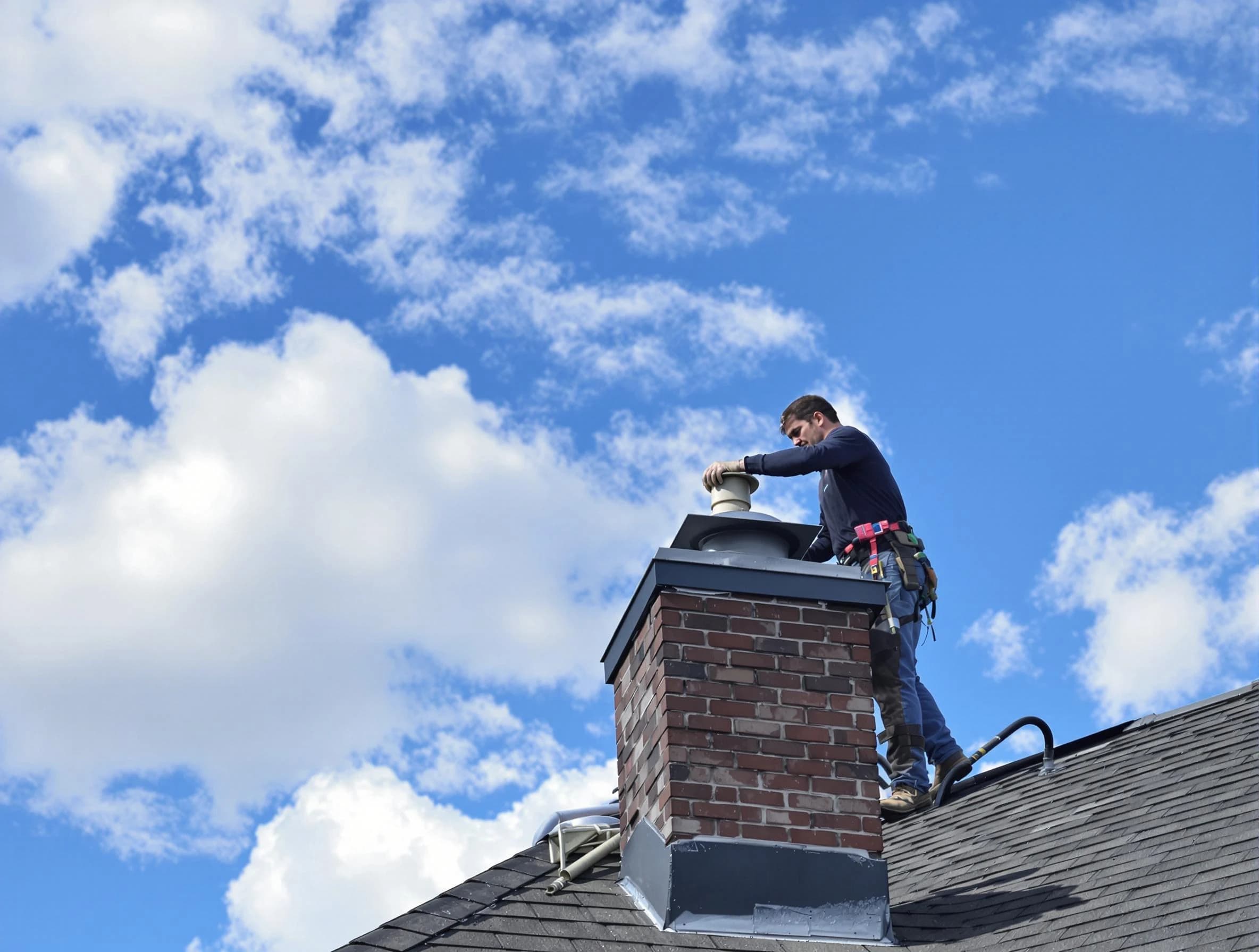 West Windsor Chimney Sweep installing a sturdy chimney cap in West Windsor, NJ