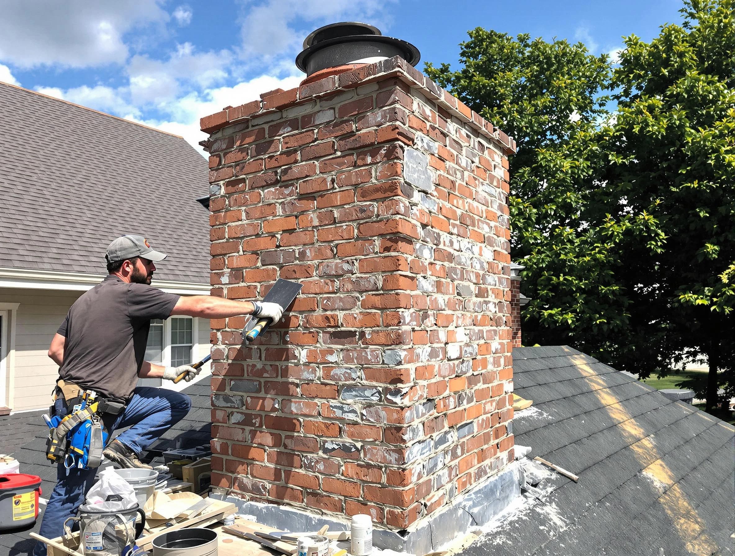 Completed chimney rebuild by West Windsor Chimney Sweep in West Windsor, NJ