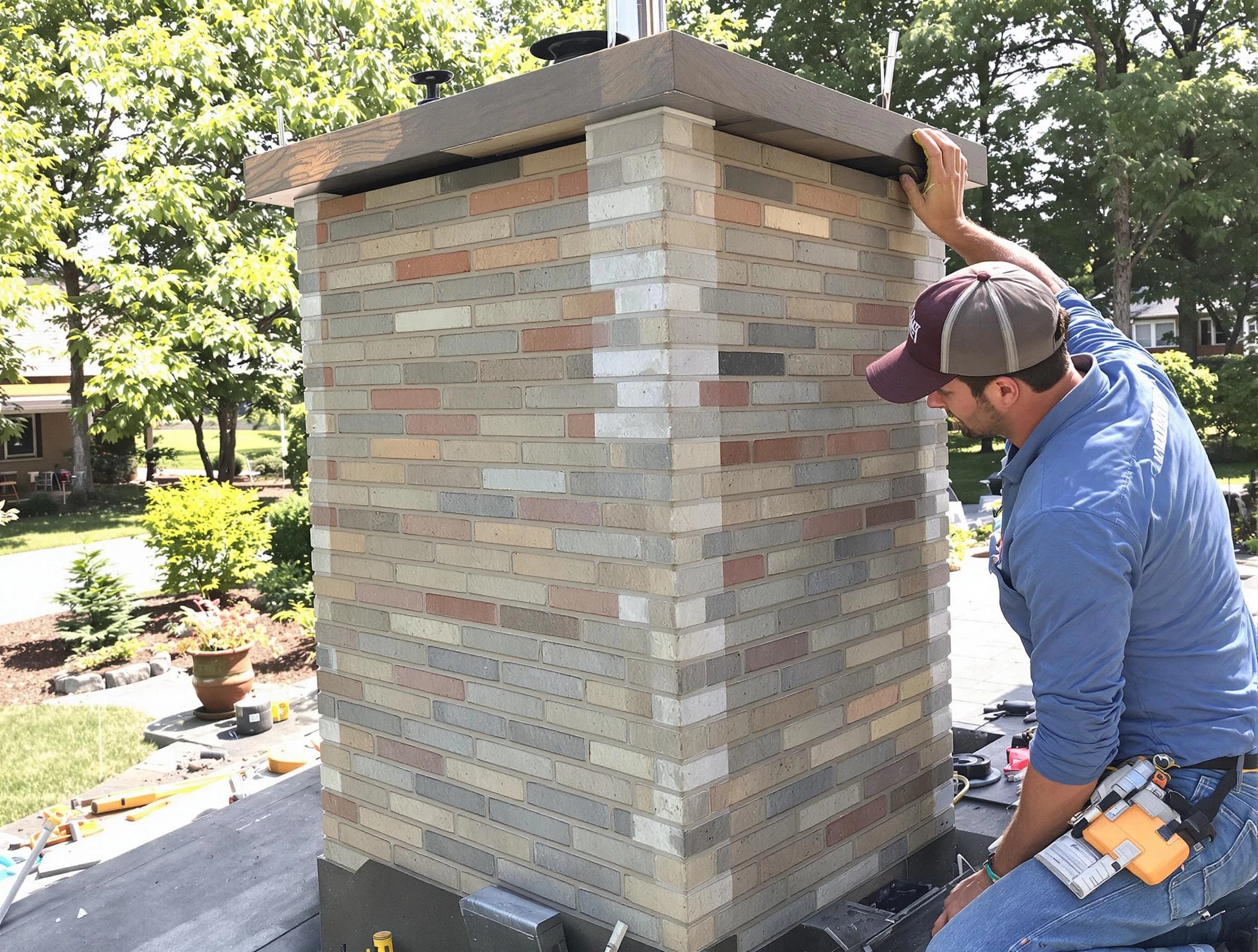 West Windsor Chimney Sweep completing a modern chimney remodel in West Windsor, NJ