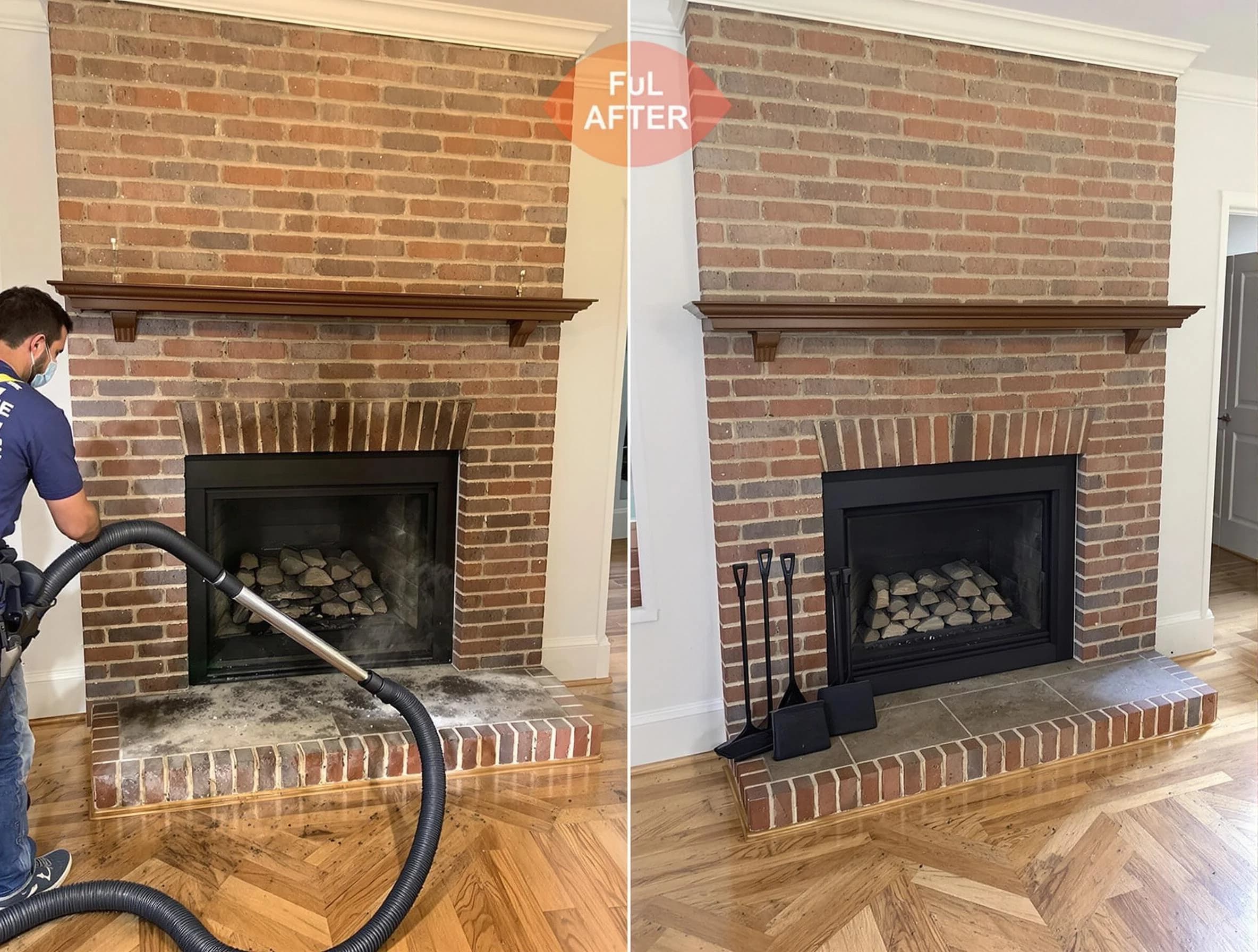 West Windsor Chimney Sweep carefully sanitizing a fireplace in West Windsor, NJ