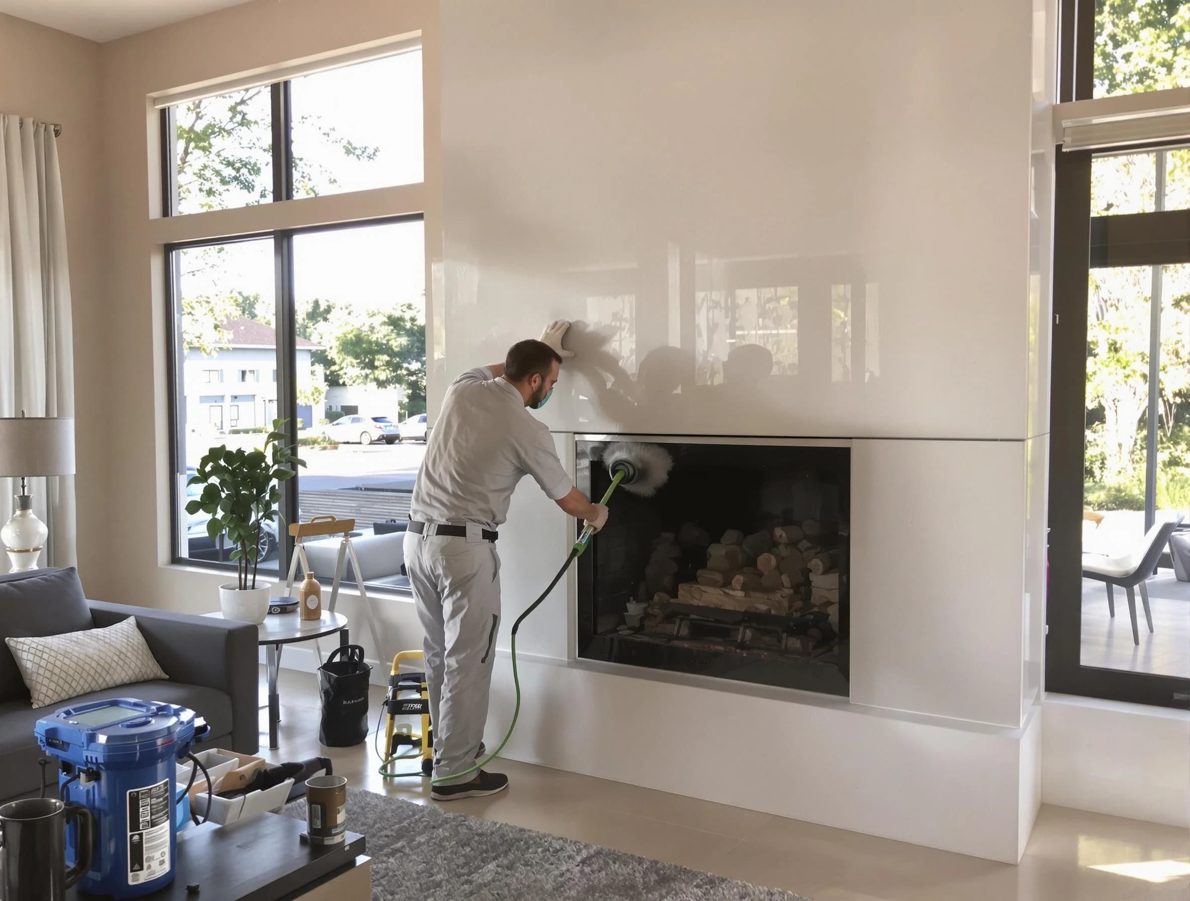 West Windsor Chimney Sweep performing thorough soot removal in West Windsor, NJ