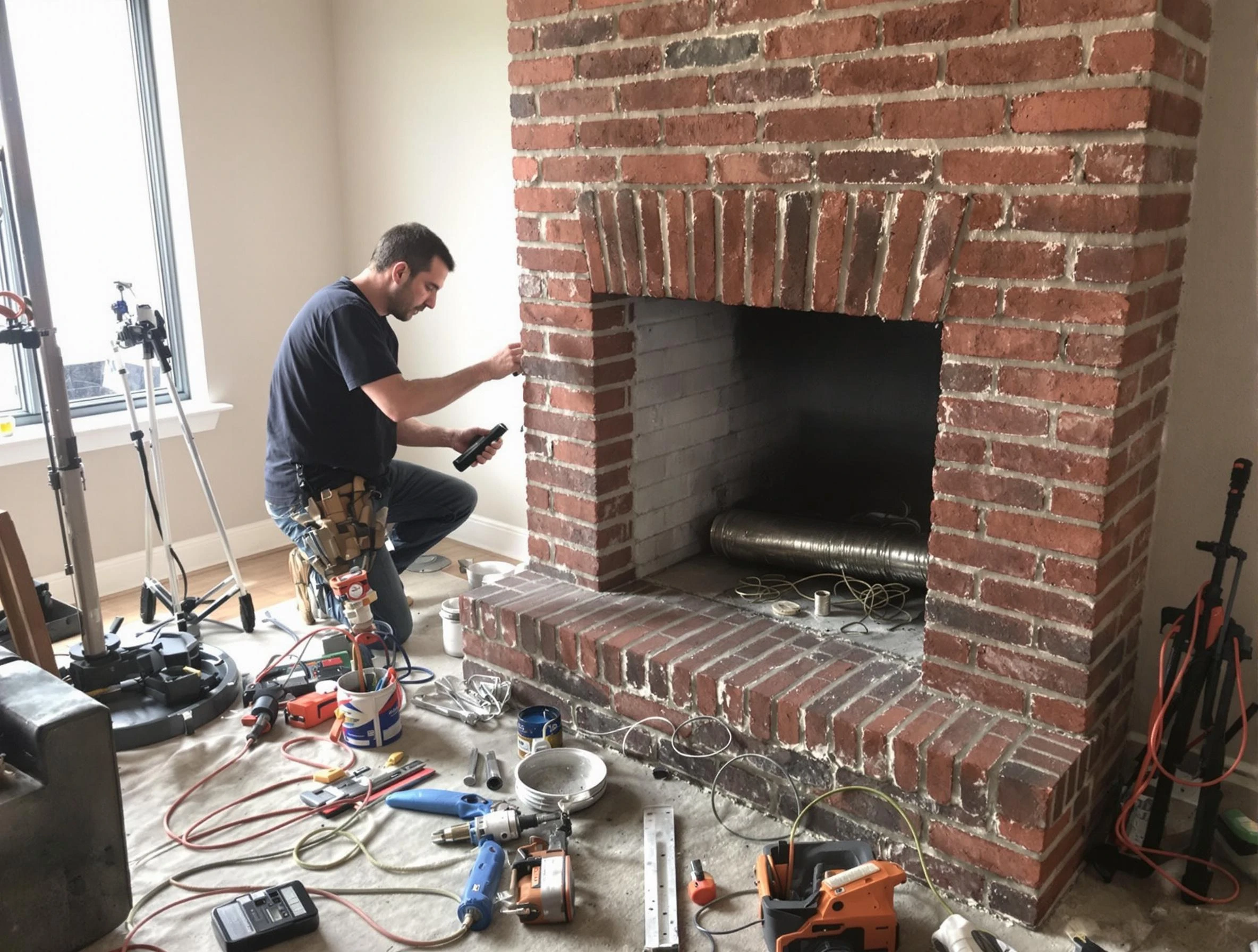 West Windsor Chimney Sweep specialist finalizing chimney liner service in West Windsor, NJ